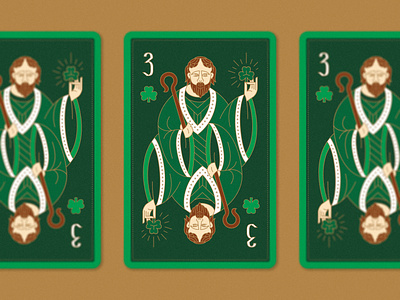 St. Patrick - Playing Card card celtic christian church cross design gold icon illustration logo patrick patricks day playing card saint type typography vector