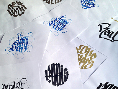 A day of calligraphy calligraphy colors hand-lettering hand-type lettering letters paint type typography