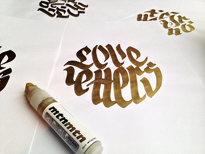 Love letters calligraphy colors gold hand-lettering hand-type lettering letters marker paint type typography