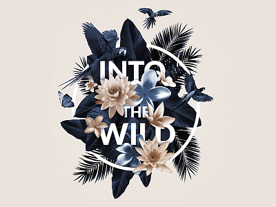 Into the wild birds circle floral flowers intothewild letters nature palms pastel type typography wild