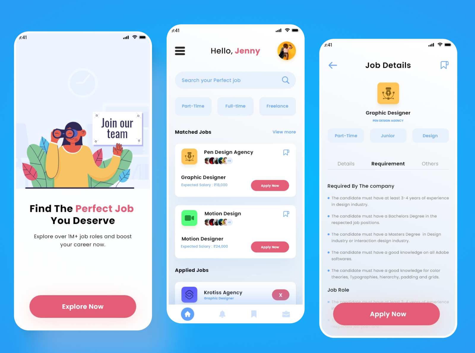 Job Finder Mobile App UI by Saurav Nayak on Dribbble