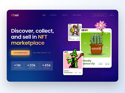 NFT marketplace website UI