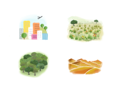 Habitat zoo icons icons illustrations