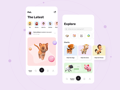 Social Pets App UI designs, themes, templates and downloadable graphic  elements on Dribbble