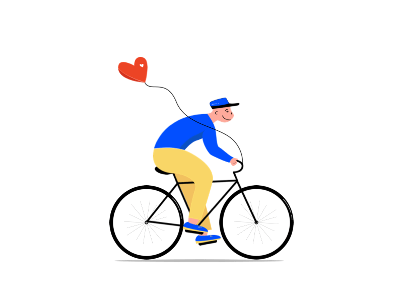 Happy Valentine's Day animation art bicycle design icon illustration illustrator love minimal ui valentines day vector web website