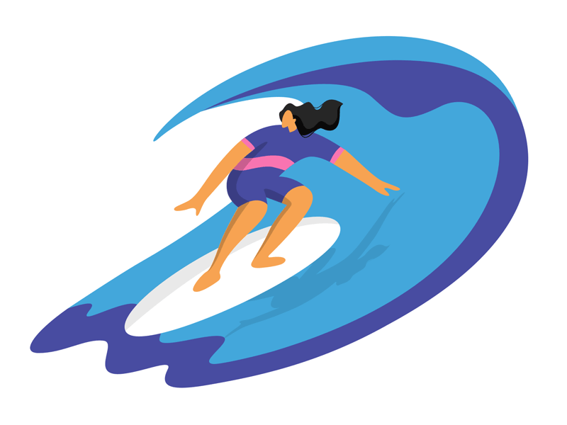 Surfer animation art design flat icon illustration illustrator vector web website