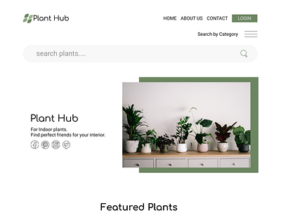 Plant Hub app branding design ecommerce green illustration minimal design plant shop plants ui