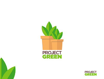 Plant logo- PROJECT GREEN green logo logo logo design nature logo plant logo tree logo