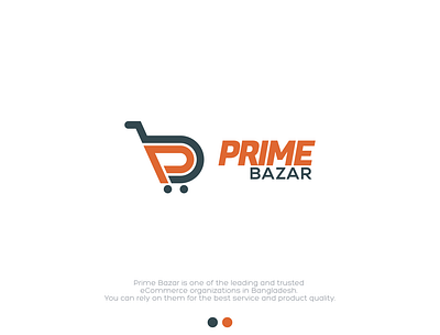 eCommerce logo-PRIME BAZAR cart cart icon cart logo ecommerce logo logo logo branding market logo online shop shopping logo