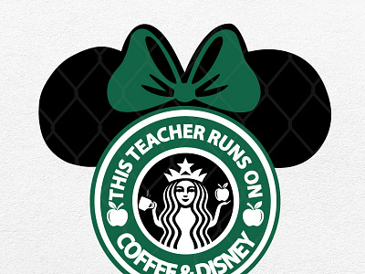 This Teacher Runs On Coffee And Disney Starbucks Minnie Mouse coffee minniemouse runon stabucks teacher