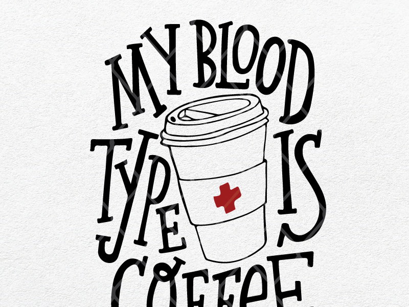 Coffee is My Blood Type Badge Reel, Funny Caffeine Vampire Id Card