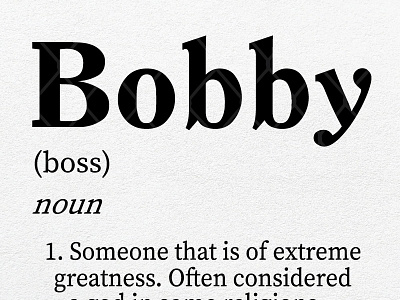 Bobby Definition Personalized Name