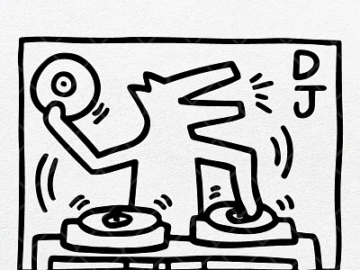 Keith Haring DJ Dog
