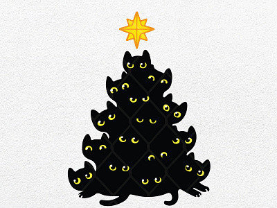 Meowy Christmas Black Cat