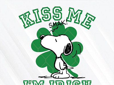 Kiss Me I Am Irish Snoopy irish kiss me snoopy