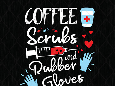 Coffee Scrubs And Rubber Gloves coffee graphic design illustration