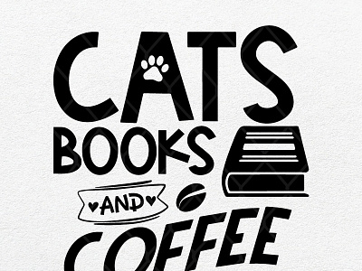 Cats Books and Coffee svg png dxf eps book cat coffee design graphic design illustration