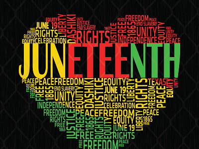 Juneteenth Heart Afro American Black History design graphic design illustration juneteenth