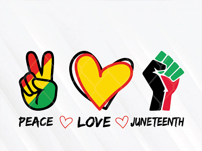 Peace Love Juneteenth design graphic design illustration juneteenth