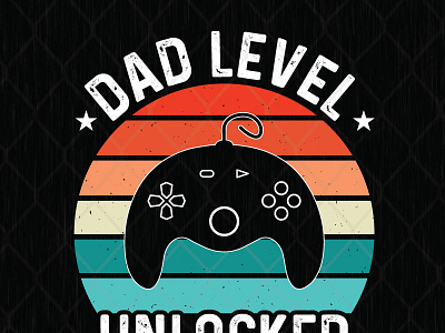 Dad Level Unlocked design fathers day graphic design illustration