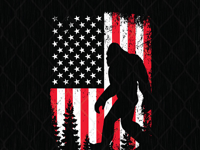 Bigfoot American Flag 4th Of July