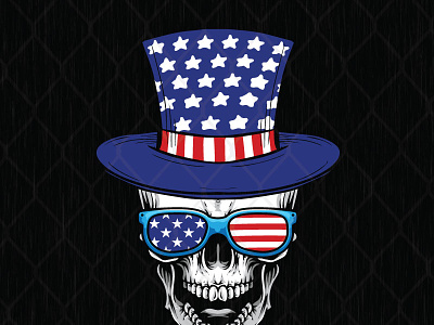 Skull American Flag 4th of July