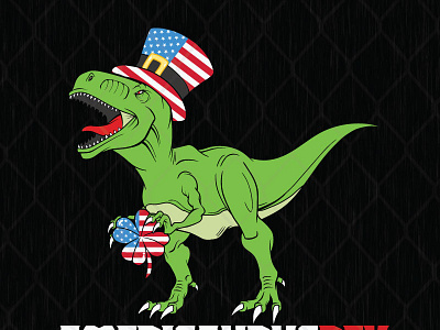 Amerisaurus Dinosaur T Rex 4th of july amrica flag dinosaur t rex