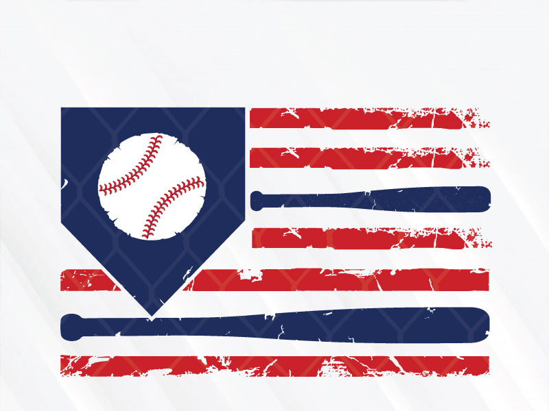 Baseball American Flag by SVG Prints on Dribbble