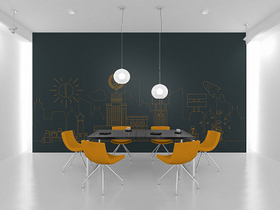 Crowdcity Mockup crowdcube illustration office wall vinyl