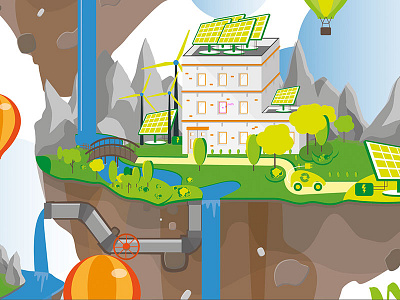 Mag Cover Snippet building cover illustration magazine sustainable vector
