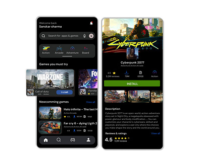 Games app ui