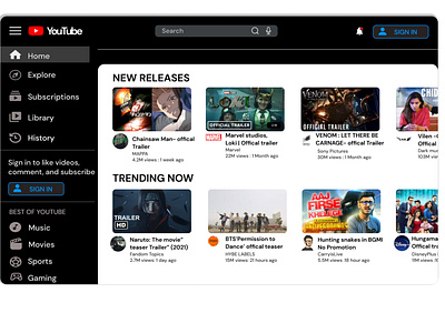 youtube app ui