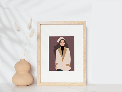 Flat illustration girl graphic design illustration lady mockup