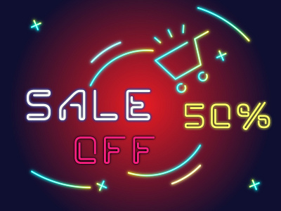 Sale design graphic design illustration logo motion graphics neon sign