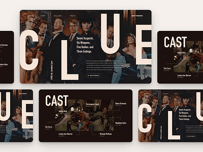 Clue clue movie movie website typography ui ui design website concept website design