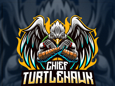 Chief turtle Hawk badge branding callofduty character design destiny 2 esport game illustraion logo mascot sport streamer
