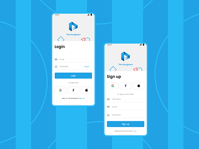 Login and Sign up Screens account app adobe xd android app authentication design dr dribbble graphic design illustration ios app login logo shot sign in sign up ui uiux design