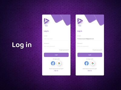 Log in Screen account app android app auth authentication design dribbble graphic design illustration ios ios app login logo purple ui