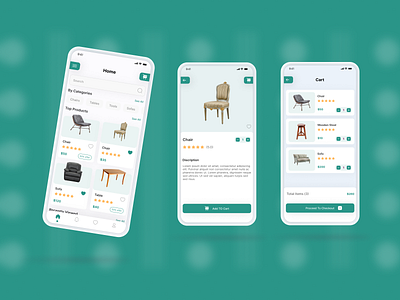 Ecommerce App UI android app design ecommerce furniture ui ux
