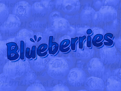 Something Sweet blue blueberry fruit lettering type