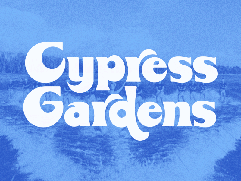 Cypress Gardens Typeface cypress florida gardens gif retro thick type vintage wip