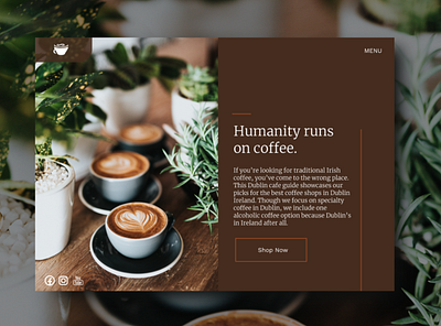 Coffee Shop Website graphic design ui