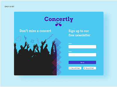 Concertly branding dailyui design logo typography ui ux