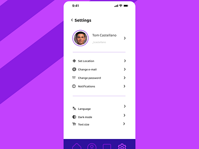 Mobile App Settings app dailyui design typography ui ux vector