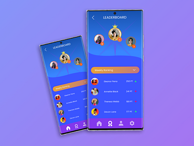 Leaderboard app dailyui design typography ui ux vector