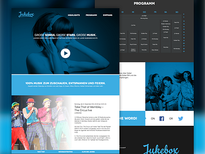 Jukebox TV Website music onepager tv webdesign