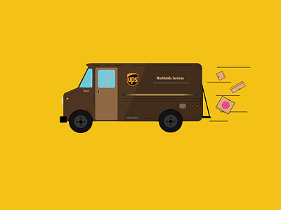New Guy on the Block branding debut delivery design flat icon illustration logo truck ups vector vehicle