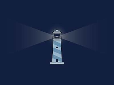 Light Em' Up beach branding design flat icon illustration light lighthouse logo shine shore vector