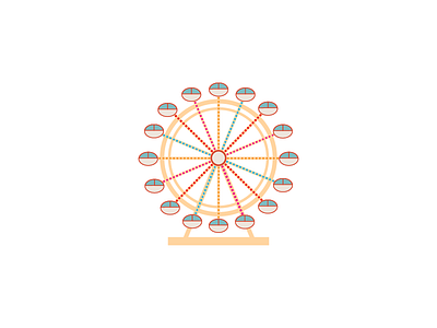 Because who doesn't like ferris wheels amusement parks circles design fair ferris wheel flat fun icon illustration logo rides vector