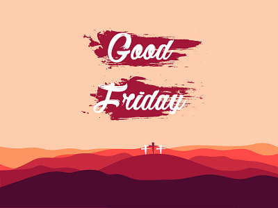 Good Friday cross design easter flat good friday icon illustration jesus lettering logo sunset vector